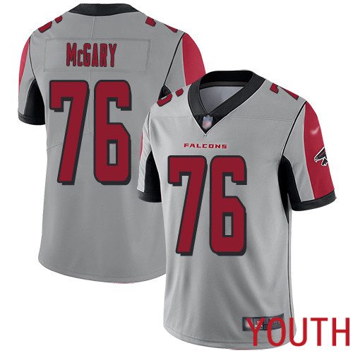 Atlanta Falcons Limited Silver Youth Kaleb McGary Jersey NFL Football #76 Inverted Legend->youth nfl jersey->Youth Jersey